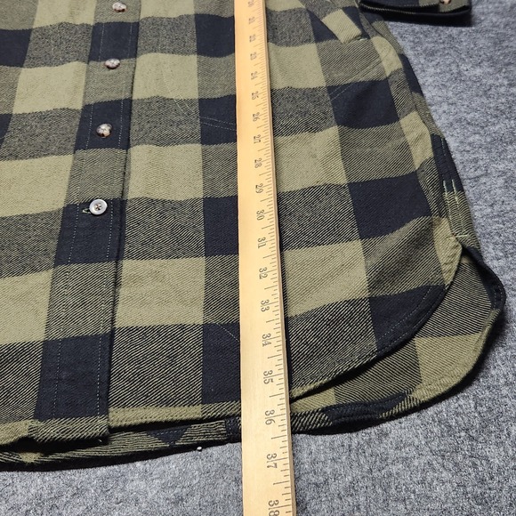 Duluth Trading Womens Folklore Flannel Duster Dress Green Buffalo Plaid XS NEW - Picture 7 of 8